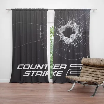 Závěs Sablio Závěs Counter Strike 2 Průstřel: 2ks 140x250cm