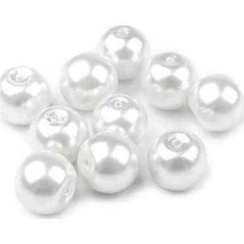 Skleněné voskové perly Ø8 mm, malé, 01B bílá
