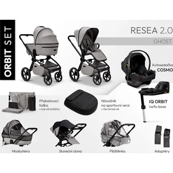 Kočárek Moon Kombinovaný Kočárek Resea 2.0 Maxi set Orbit- GHOST