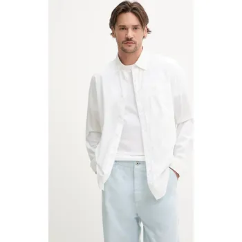 Pánská košile Bavlněná košile HUGO bílá barva, regular, s klasickým límcem, 50539309 00X, vel. XXL