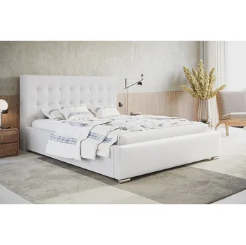 Ložnicová sestava Čalouněná postel Bed 2 box rozměr 90x200 vyberte barvu nohou Nohy bílé vyberte rošt Kovový rošt