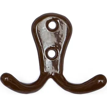 Věšák H2m háček Dvojháček hnědý (Nástěnný dvojháček. Vhodné řešení pro nábytek v interiéru.)