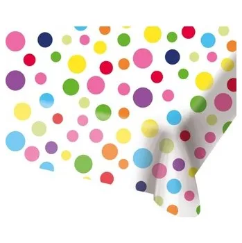 Jednorázový ubrus Plastový ubrus Barevné puntíky 130 x 180 cm