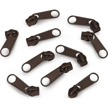 Zip Jezdec ke spirálovým zipům No 5 pro metráž typu POL, malé, 304 hnědá čokoládová