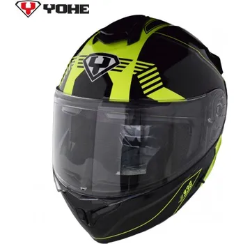 Helma na motorku Moto helma Yohe 938 Double Visor Černá/Fluo vel. L – akce
