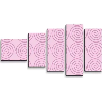 Obraz Sablio Obraz - 5-dílný Růžové spirály - 100x60 cm