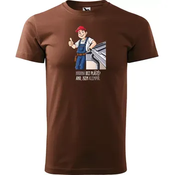 Pánské tričko Sablio Tričko s potiskem Ano, jsem klempíř - hnědé S