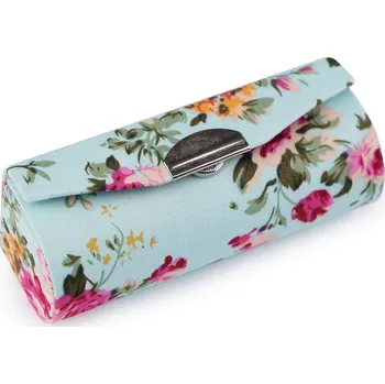 Pouzdro na rtěnku se zrcátkem s květy, barva 13 mentolová