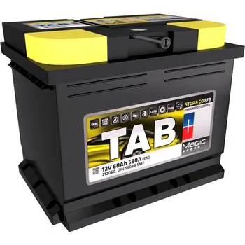 Autobaterie 60Ah P,s.p.640A, 12V, 242×175×190, TAB EFB