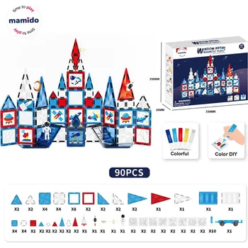 ostatní stavebnice Mamido Magnetická stavebnice vesmír 90 dílů DIY sada Window Art MT1478
