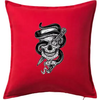 Polštář Lebka hadi - Polštář 50x50 - 50x50 - Pouze potah ( Červená )
