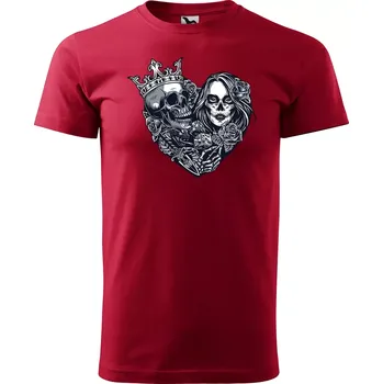 Pánské oblečení Sablio Tričko s potiskem Dead Heart - červené M