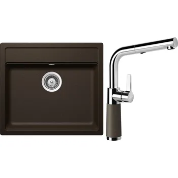 Granitový dřez Set Schock S10-7 (dřez Mono N-100 Bronze + baterie SC-540.120 Bronze)