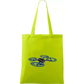 Dron letící - Taška bavlněná - 42 x 38 cm ( Limetková )