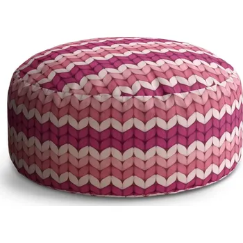 Taburet Sablio Taburet Circle Střídajíci růžové pletení: 38x48 cm