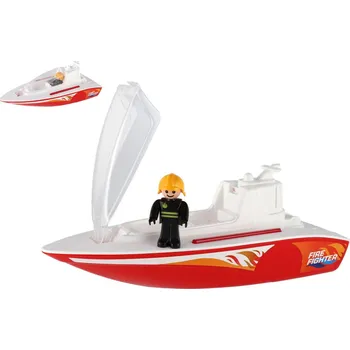 loď a ponorka Lena Boazz loď/člun hasiči s figurkou plast 38cm 24m+