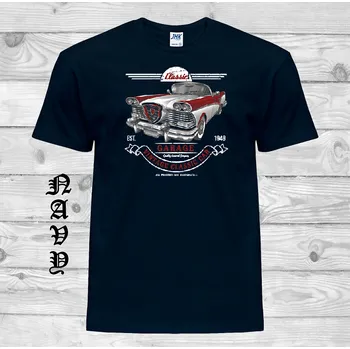 Pánské tričko panske-levne-bavlnene-tricko-potisk-historicke-auto Barva: Navy - tmavě modrá, velikost: XXL