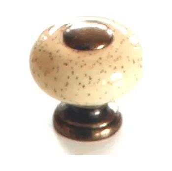 Nábytkové kování 91023 knopka 26mm, porcelán tečky (Bílá porcelánová knopka o průměru 26mm s dekorativním vzorem teček. Hravý a jemný design pro dětské nebo moderní nábytek.)