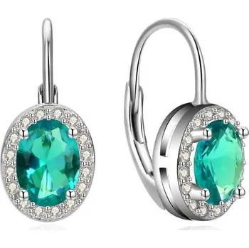 Náušnice MOISS Oslnivé stříbrné náušnice se zelenými zirkony E0001208 + 2 měsíce na vrácení zboží
