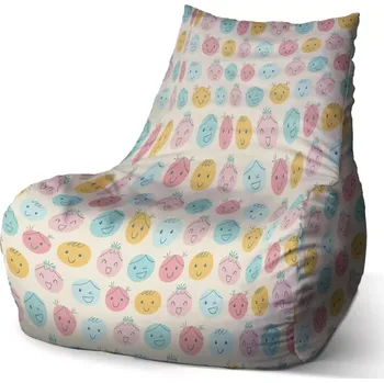 Sedací pytel Sablio Sedací vak Bean Smajlíci - 100 x 90 x 45 cm
