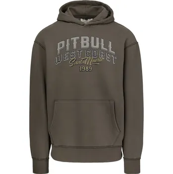Pánská mikina PitBull West Coast - pánská KP mikina SANTA MUERTE washed olivová S