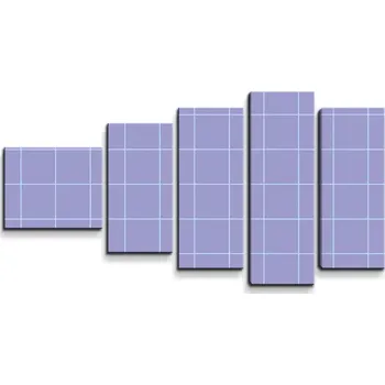 Obraz Sablio Obraz - 5-dílný Čtvercový vzor fialové - 100x60 cm