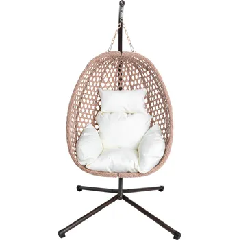 Obývací pokoj Závěsné křeslo, měděná/béžová/krémová, SANAN