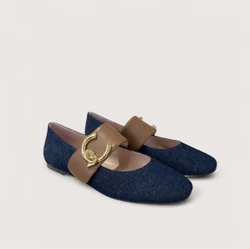 Dámská obuv COCCINELLE C-ME DENIM BALERÍNKY BLUE DEN/COGNAC 38 AW25