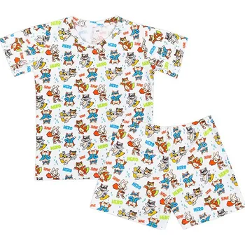 Dívčí noční košile Pyžamo krátký rukáv, krátké kalhoty Modrá,Červená,Bílá - 110 BX1001420