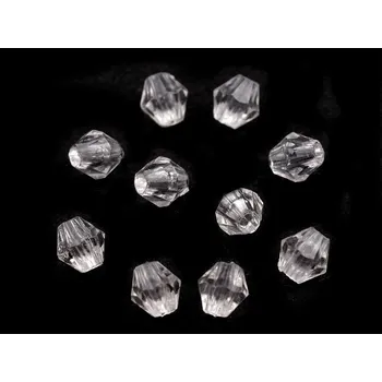 Dětské navlékací korálky Plastové korálky cínovky / sluníčko 4x4 mm, velké, 1 (01) transparent