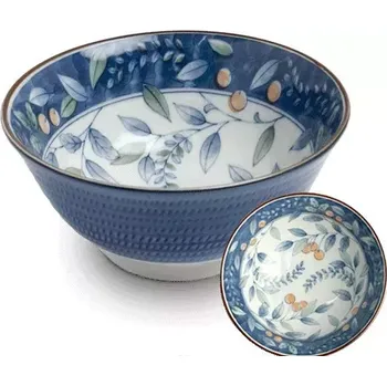 Sada nádobí Made in Japan Japonská porcelánová miska Blue Flower - bobule 15 cm