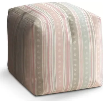 Taburet Sablio Taburet Cube Pruhy a tečky: 40x40x40 cm
