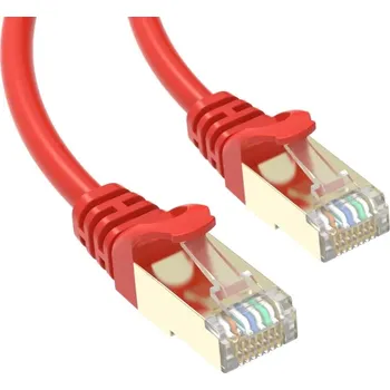 Síťový kabel Conexpro slim patch kabel STP, CAT6A, 0.5m, červený PC6AFS-05R