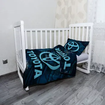 Povlečení Sablio Mikroplyšové dětské povlečení do postýlky Logo Toyota Motor - 120x90 / 40x60