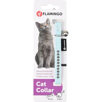 obojek pro kočku Flamingo Obojek pro psy ALP s rolničkou Monte Carlo modrý 30x1cm