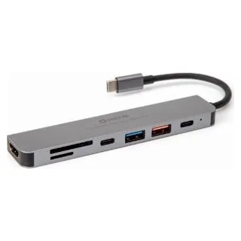 USB hub PLATINET USB-C 3.2 GEN2 10GB/S&nbsp;HUB 7IN1 HDMI 4K USB-A 3.2 USB-A 2.0 USB-C PD 100W USB-C 2.0 SD MicroSD ALU
