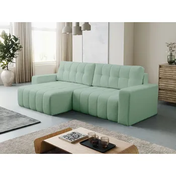 Sedací souprava Rohová rozkládací sedací souprava WAPATO - světlá mátová