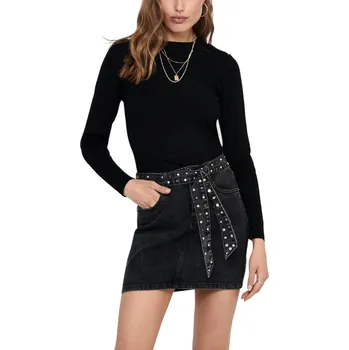 Dámská móda Černý basic svetr s dlouhým rukávem Jacqueline de Yong černá 3490352