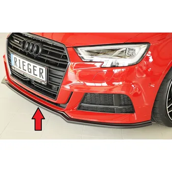 Nárazník Rieger lipa pod přední nárazník pro Audi A3 S3 8V 3-dvéř. (convertible 8V7), 5-dvéř. (sedan 8VS) po faceliftu, 09/16-, plast ABS bez povrchové úpravy