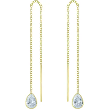 Náušnice Stříbrné náušnice s kostičkami zirkonů 4X6 - bílé