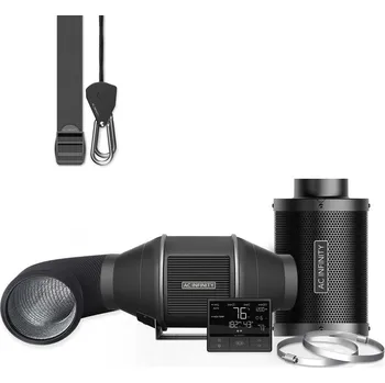 Příslušenství pro čističku vzduchu [Doprodej] AC Infinity Air Filtration Kit PRO 100mm, Inline Fan with Smart Controller, Carbon Filter & Ducting Combo