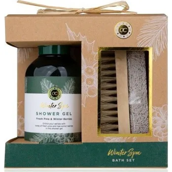 Sprchový gel Winter Spa koupelový set s vůní borovice a zimní bobule - 150 ml sprchový gel + kartáček na nehty s pemzou 1 ks