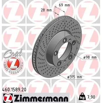 Brzdový kotouč Brzdový kotouč ZIMMERMANN 460.1589.20