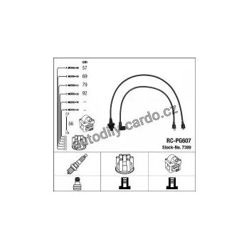 Zapalovací kabel Sada kabelů pro zapalování NGK RC-PG607 - PEUGEOT