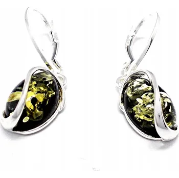 Náušnice STŘÍBRNÉ NÁUŠNICE S JANTAROM