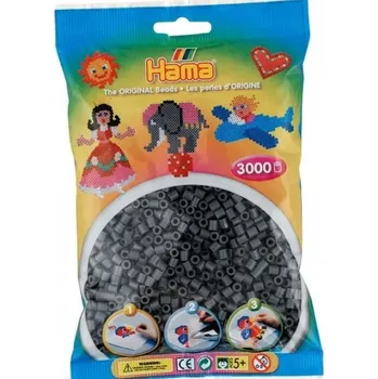 Dětské navlékací korálky Korálky Hama MIDI 3000 201-71 Tmavě popelavé