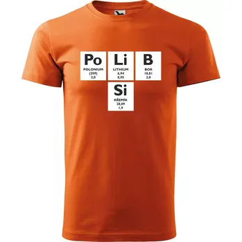 Sablio Tričko s potiskem Polib si - Po Li B Si - oranžové 5XL