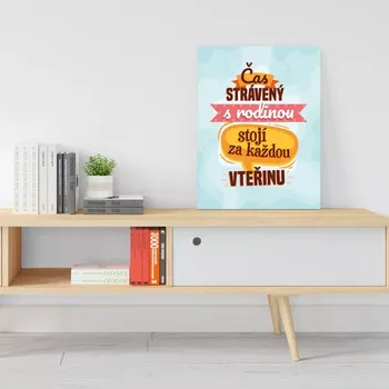 Plechová cedule Sablio Dárková cedulka Čas strávený s rodinou: 30x40 cm
