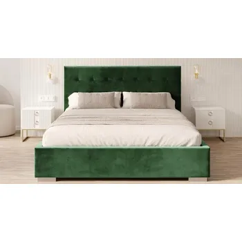 Postel Čalouněná postel LUCERNA 160x200 Zelená Trinity s úložným prostorem kovový rošt
