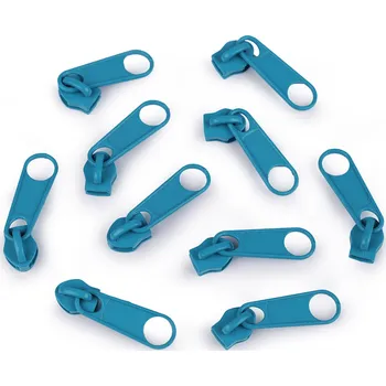 Zip Jezdec ke spirálovým zipům No 5 pro metráž typu POL, malé, 207 modrá tyrkys